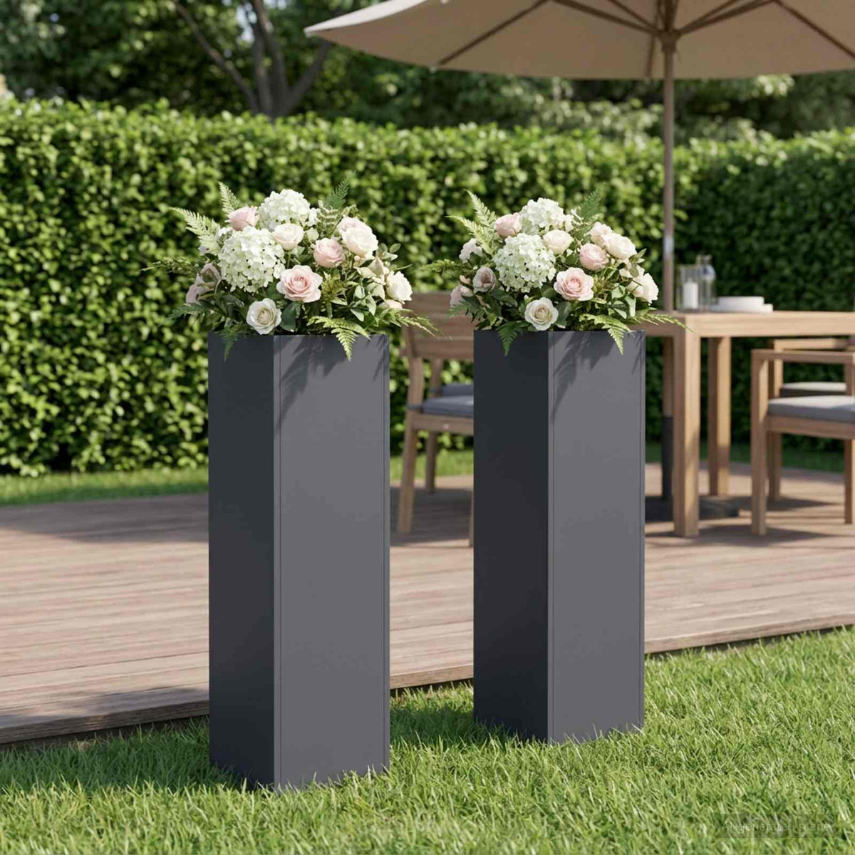 Vidaxl plantenbak 2 st antraciet 20 x 20 x 75 cm koudgewalst staal