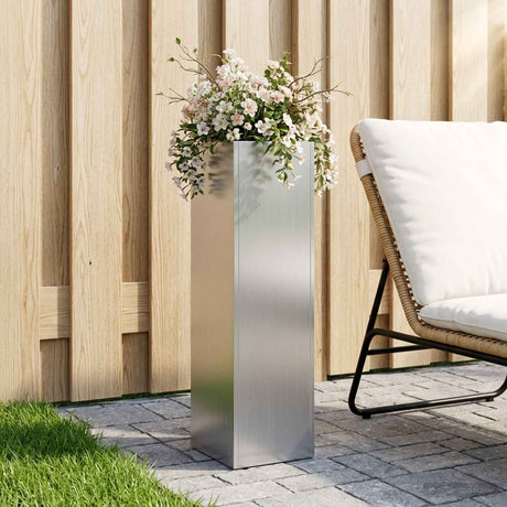 Vidaxl plantenbak zilver 20 x 20 x 75 cm gegalvaniseerd staal
