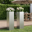 Vidaxl plantenbak 2 st zilver 20 x 20 x 75 cm gegalvaniseerd staal
