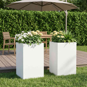 Vidaxl plantenbak 2 st wit 30 x 30 x 40 cm koudgewalst staal