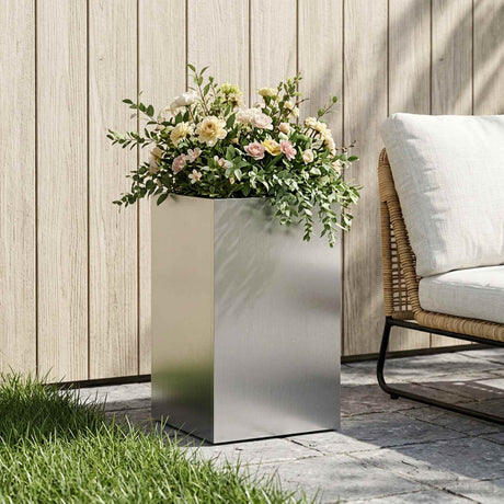 Vidaxl plantenbak zilver 40 x 40 x 50 cm roestvrij staal