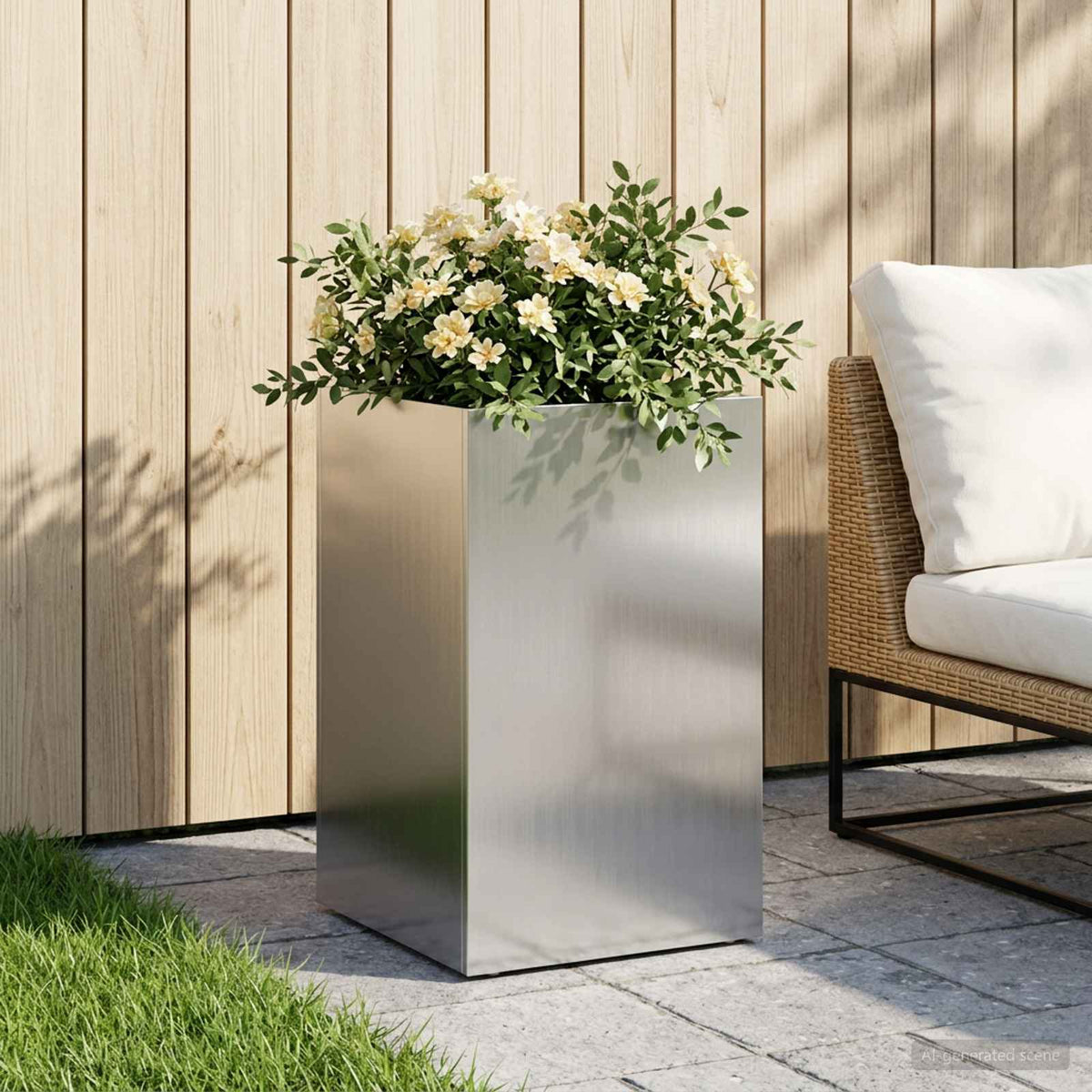 Vidaxl plantenbak zilver 40 x 40 x 50 cm gegalvaniseerd staal
