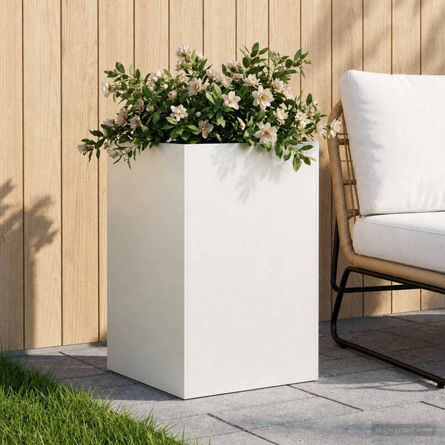 Vidaxl plantenbak wit 40 x 40 x 75 cm koudgewalst staal