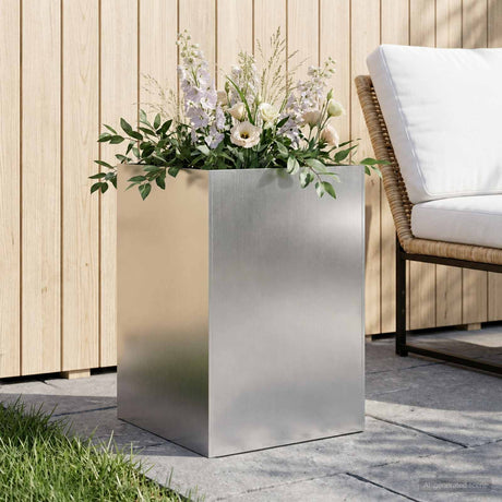 Vidaxl plantenbak zilver 50 x 50 x 75 cm roestvrij staal