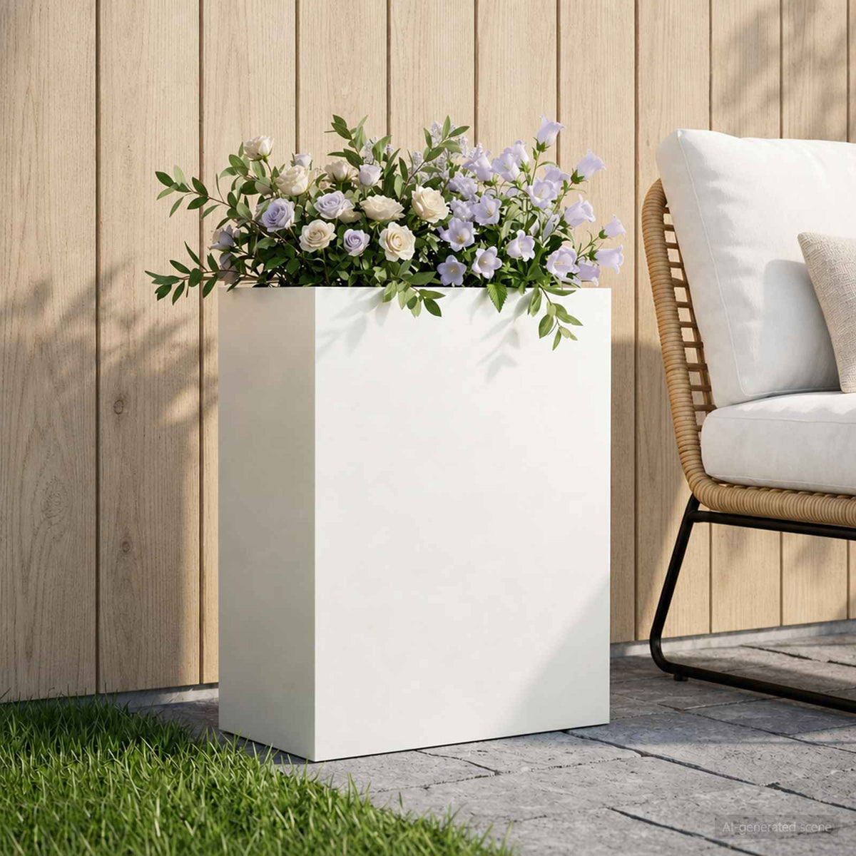 Vidaxl plantenbak wit 40 x 20 x 40 cm koudgewalst staal