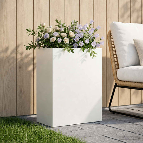 Vidaxl plantenbak wit 40 x 20 x 40 cm koudgewalst staal