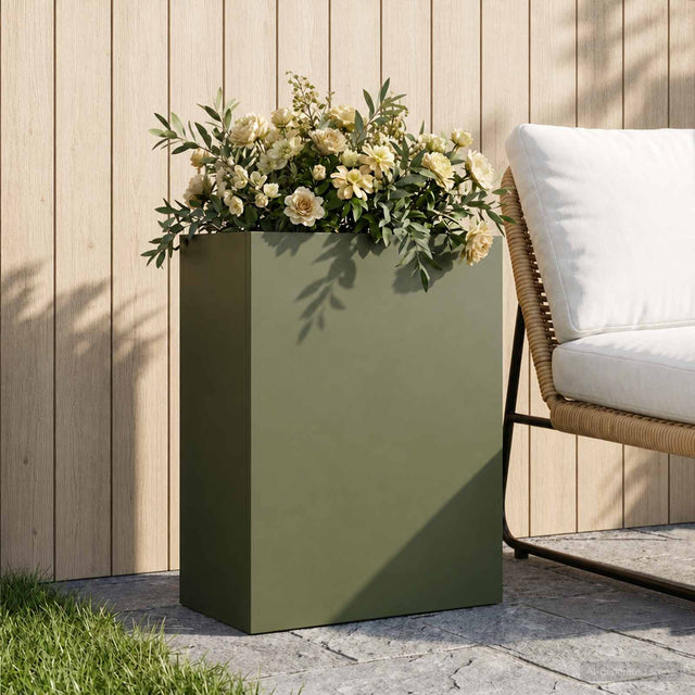 Vidaxl plantenbak olijfgroen 40 x 20 x 40 cm koudgewalst staal
