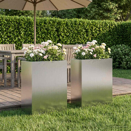 Vidaxl plantenbak 2 st zilver 40 x 20 x 40 cm gegalvaniseerd staal