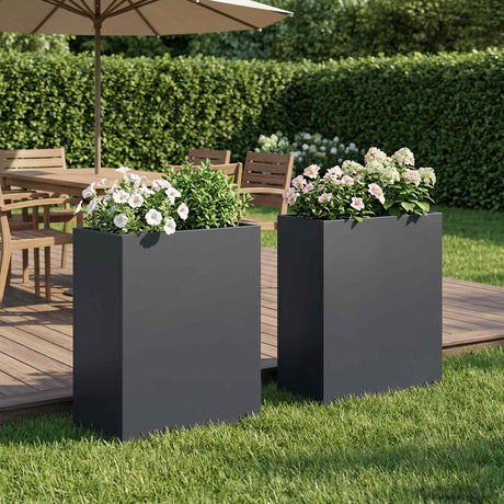 Vidaxl plantenbak 2 st antraciet 40 x 20 x 50 cm koudgewalst staal