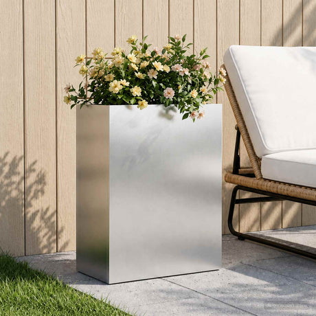 Vidaxl plantenbak zilver 40 x 20 x 50 cm roestvrij staal