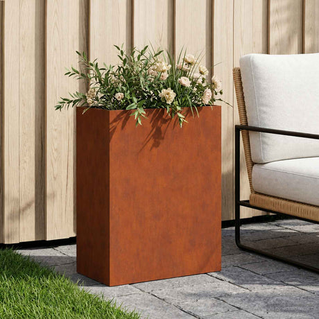Vidaxl plantenbak roestkleurig 40 x 20 x 50 cm weervast staal
