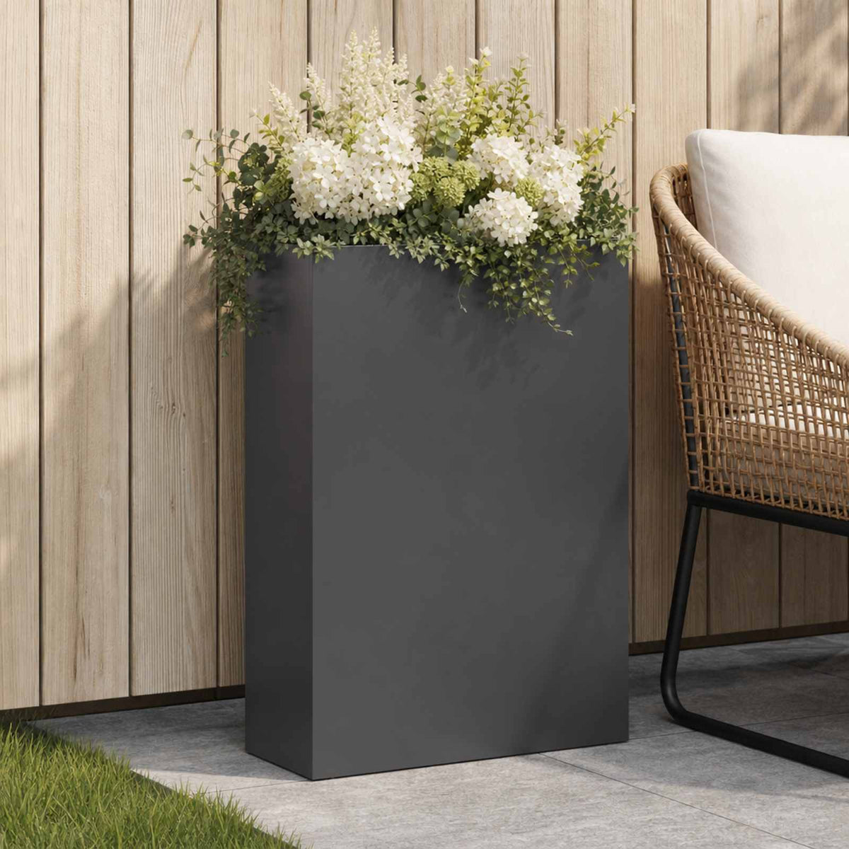Vidaxl plantenbak zwart 40 x 20 x 75 cm koudgewalst staal
