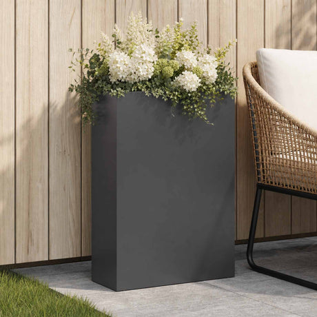 Vidaxl plantenbak zwart 40 x 20 x 75 cm koudgewalst staal