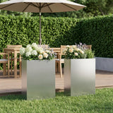 Vidaxl plantenbak 2 st zilver 40 x 20 x 75 cm gegalvaniseerd staal