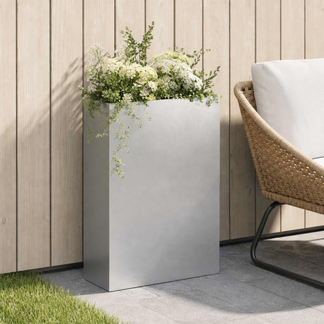 Vidaxl plantenbak zilver 50 x 20 x 75 cm roestvrij staal