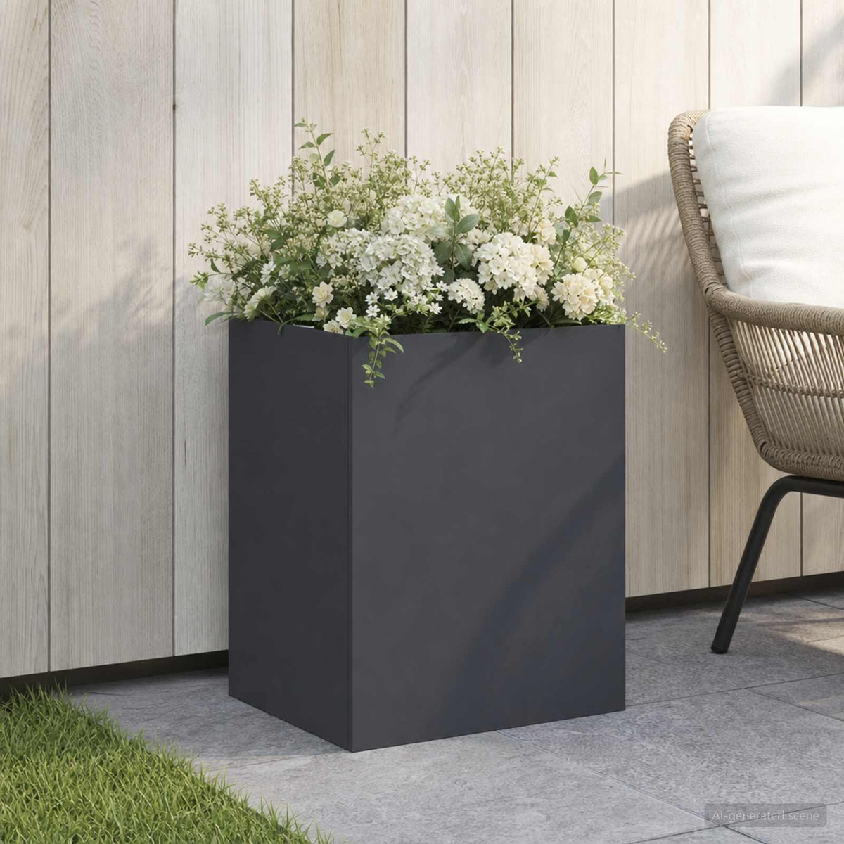 Vidaxl plantenbak antraciet 40 x 30 x 40 cm koudgewalst staal