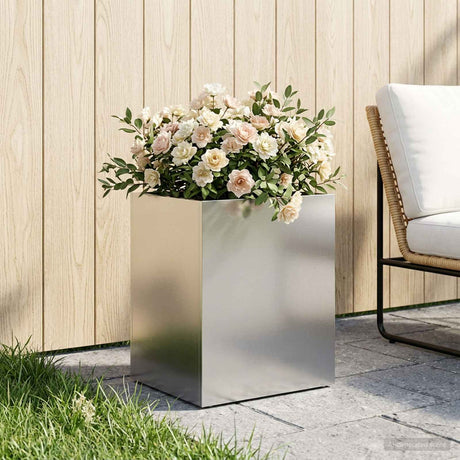 Vidaxl plantenbak zilver 40 x 30 x 50 cm roestvrij staal