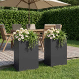 Vidaxl plantenbak 2 st zwart 40 x 30 x 75 cm koudgewalst staal