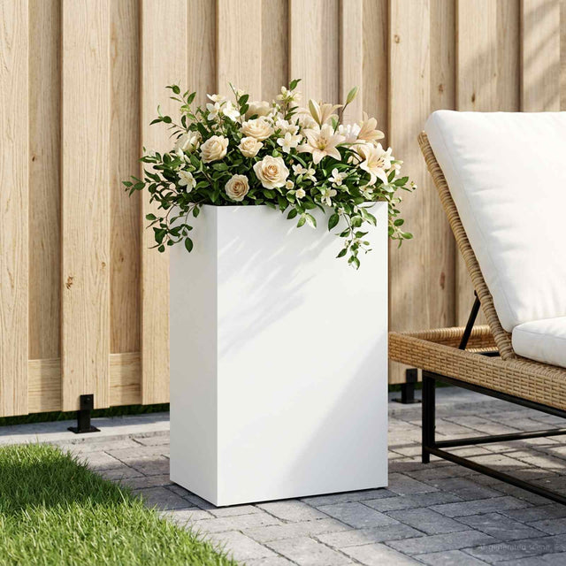 Vidaxl plantenbak wit 40 x 30 x 75 cm koudgewalst staal