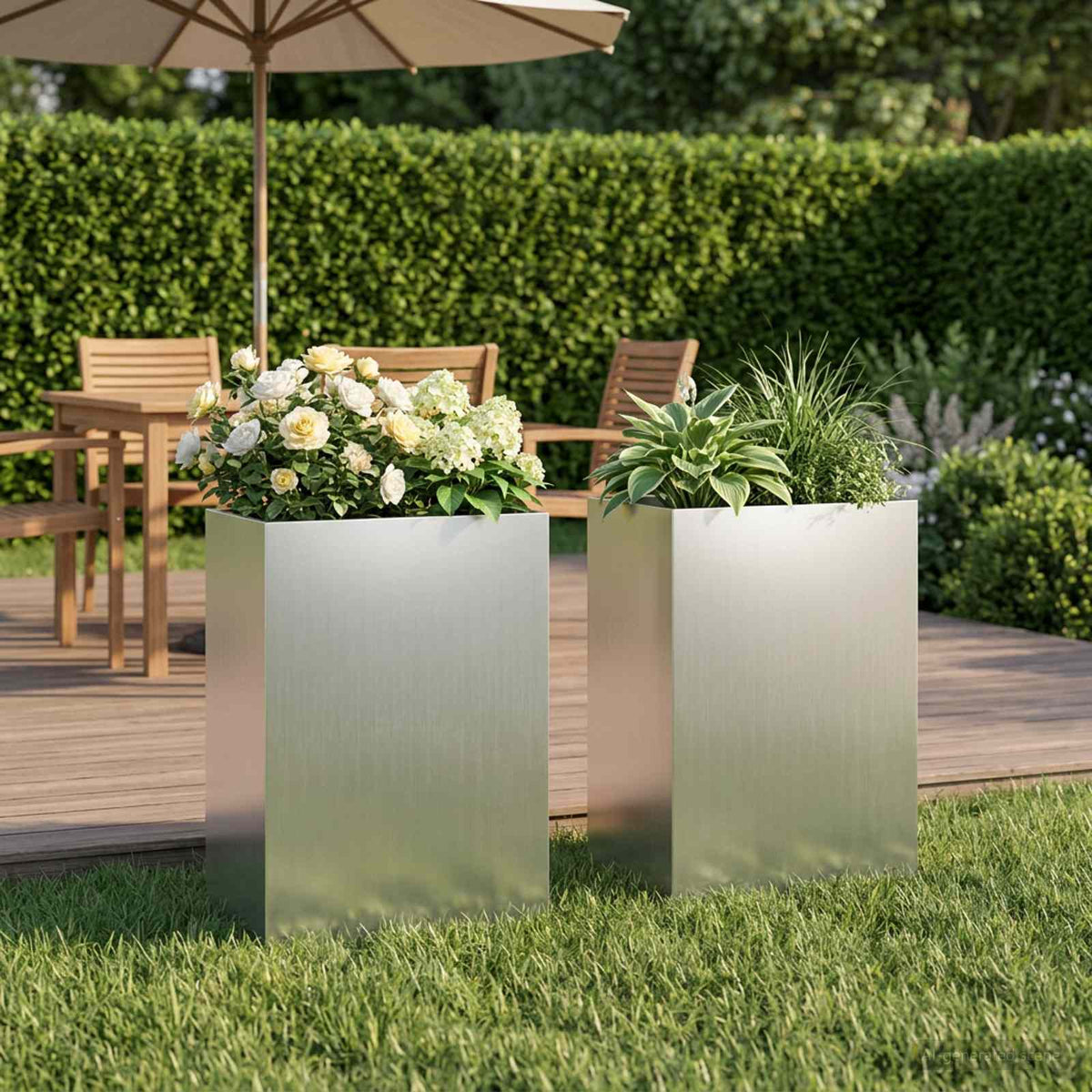 Vidaxl plantenbak 2 st zilver 40 x 30 x 75 cm gegalvaniseerd staal