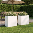 Vidaxl plantenbak 2 st wit 50 x 30 x 40 cm koudgewalst staal