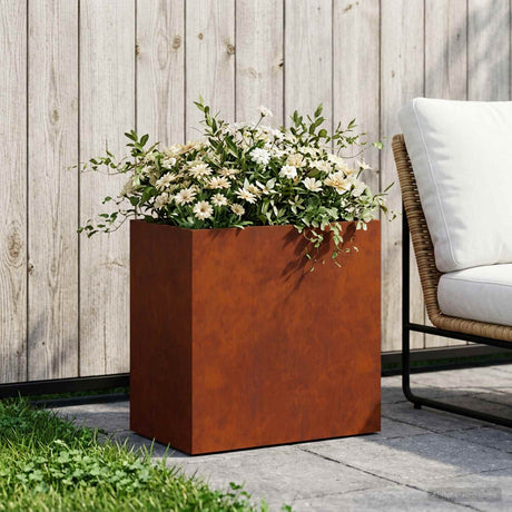 Vidaxl plantenbak roestkleurig 50 x 30 x 50 cm weervast staal