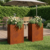 Vidaxl plantenbak 2 st roestkleurig 50 x 30 x 75 cm weervast staal