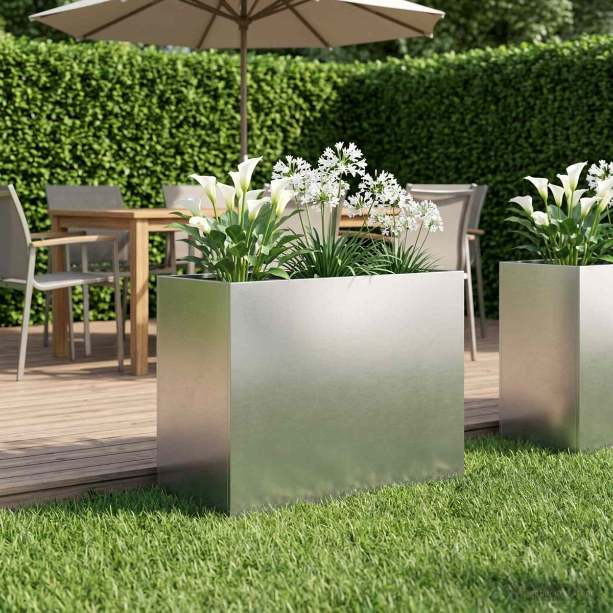 Vidaxl plantenbak zilver 60 x 30 x 40 cm roestvrij staal