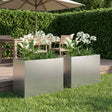 Vidaxl plantenbak 2 st zilver 60 x 30 x 40 cm gegalvaniseerd staal