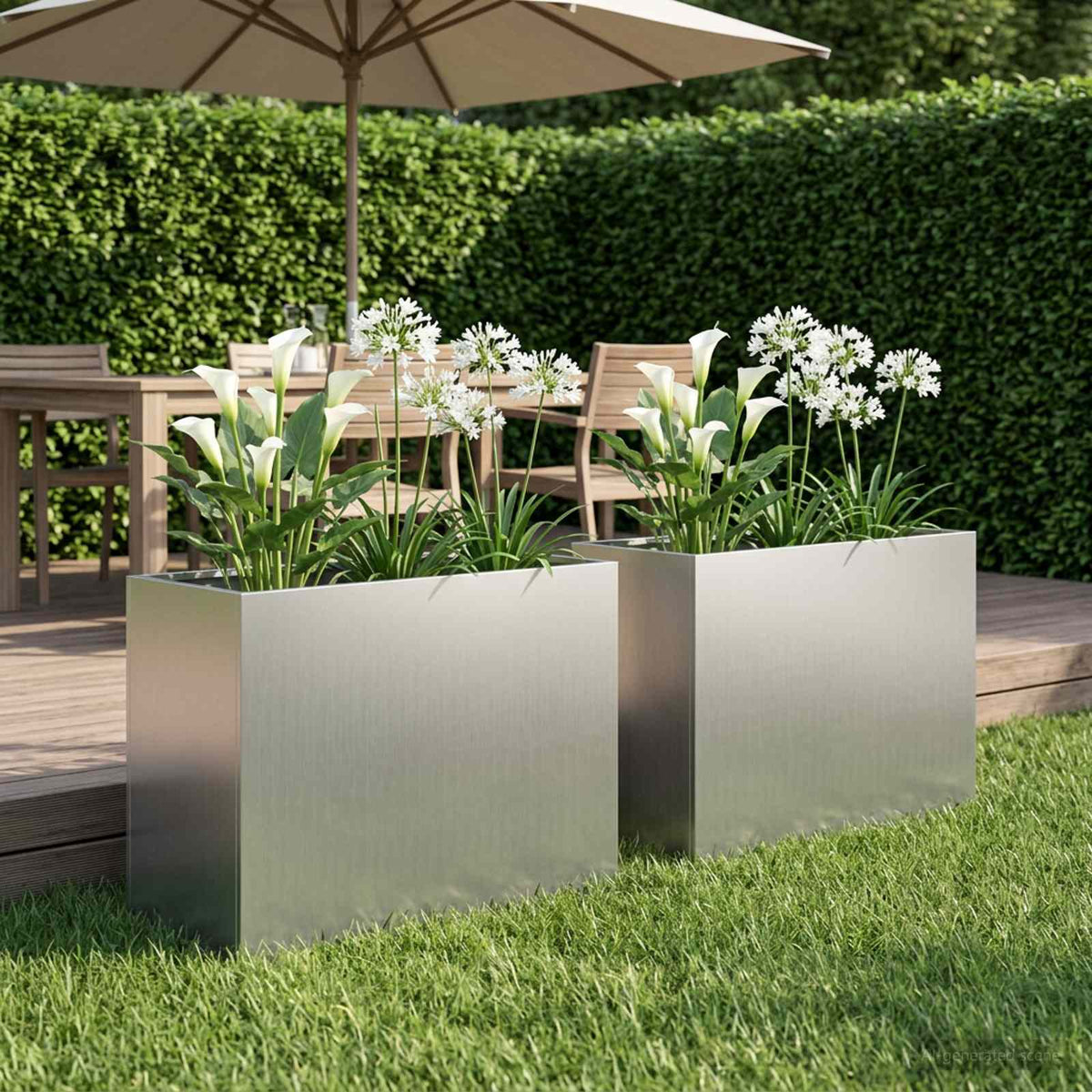 Vidaxl plantenbak 2 st zilver 60 x 30 x 40 cm gegalvaniseerd staal