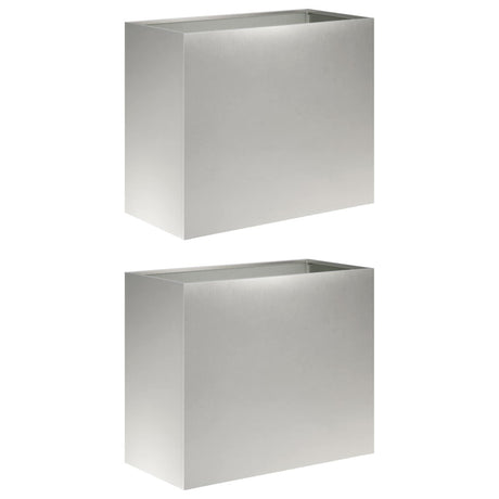 Vidaxl plantenbak 2 st zilver 60 x 30 x 50 cm roestvrij staal