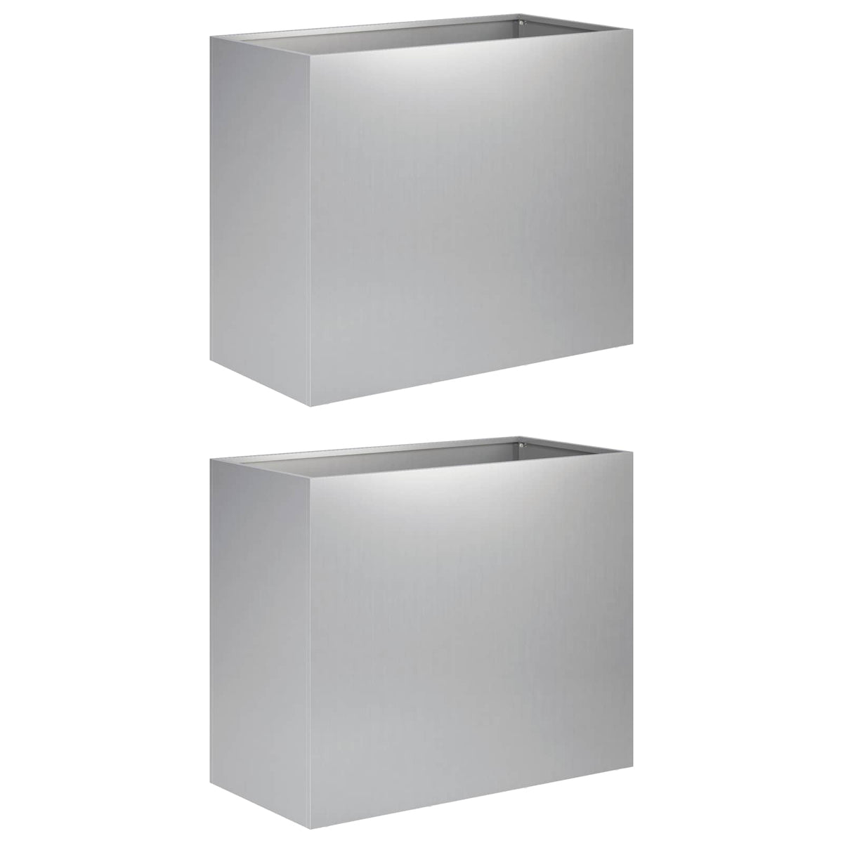 Vidaxl plantenbak 2 st zilver 60 x 30 x 50 cm gegalvaniseerd staal
