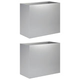 Vidaxl plantenbak 2 st zilver 60 x 30 x 50 cm gegalvaniseerd staal