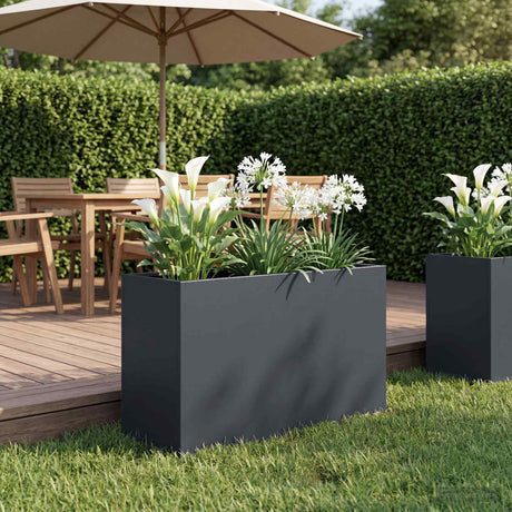 Vidaxl plantenbak antraciet 80 x 30 x 40 cm koudgewalst staal