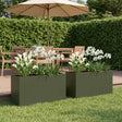 Vidaxl plantenbak 2 st olijfgroen 80 x 30 x 40 cm koudgewalst staal