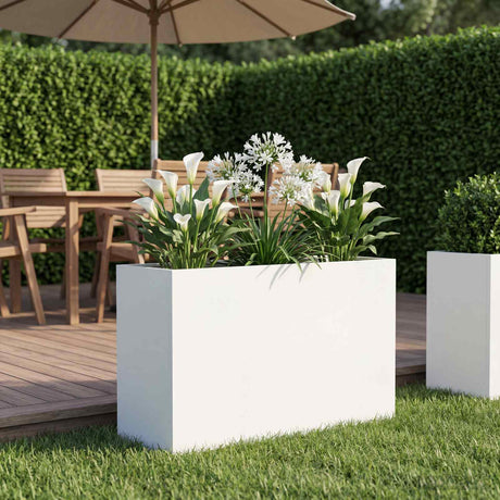 Vidaxl plantenbak wit 80 x 30 x 50 cm koudgewalst staal