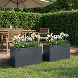 Vidaxl plantenbak 2 st antraciet 80 x 30 x 50 cm koudgewalst staal