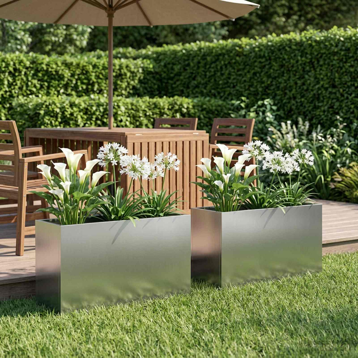 Vidaxl plantenbak 2 st zilver 80 x 30 x 50 cm gegalvaniseerd staal