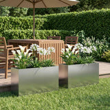 Vidaxl plantenbak 2 st zilver 80 x 30 x 50 cm gegalvaniseerd staal