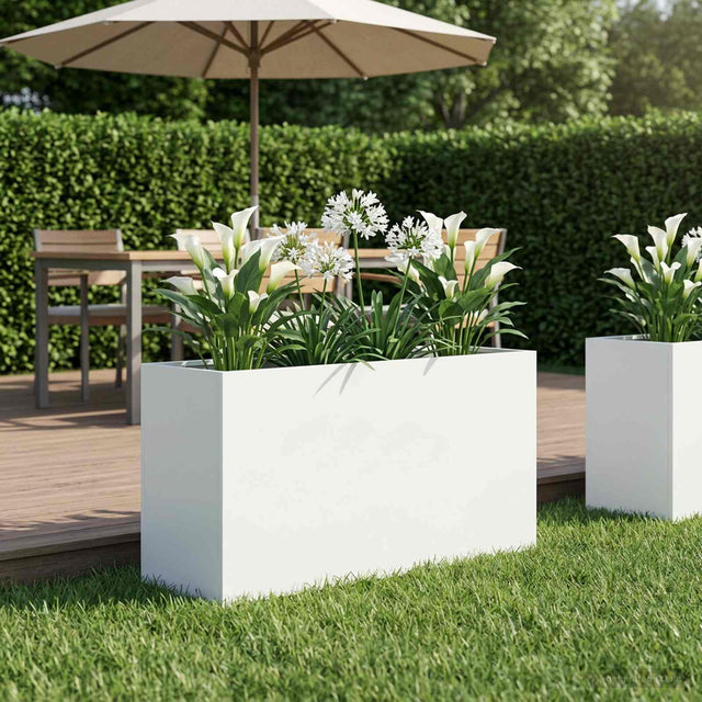 Vidaxl plantenbak wit 100 x 30 x 40 cm koudgewalst staal