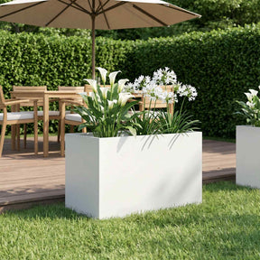 Vidaxl plantenbak wit 50 x 40 x 40 cm koudgewalst staal