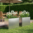 Vidaxl plantenbak 2 st zilver 50 x 40 x 50 cm gegalvaniseerd staal