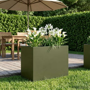 Vidaxl plantenbak olijfgroen 60 x 40 x 50 cm koudgewalst staal