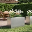 Vidaxl plantenbak zilver 80 x 40 x 50 cm roestvrij staal