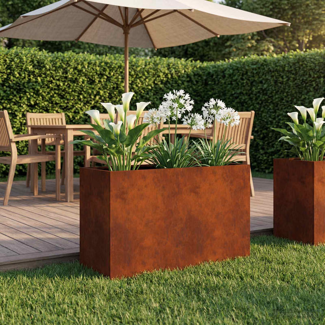 Vidaxl plantenbak roestkleurig 80 x 40 x 50 cm weervast staal