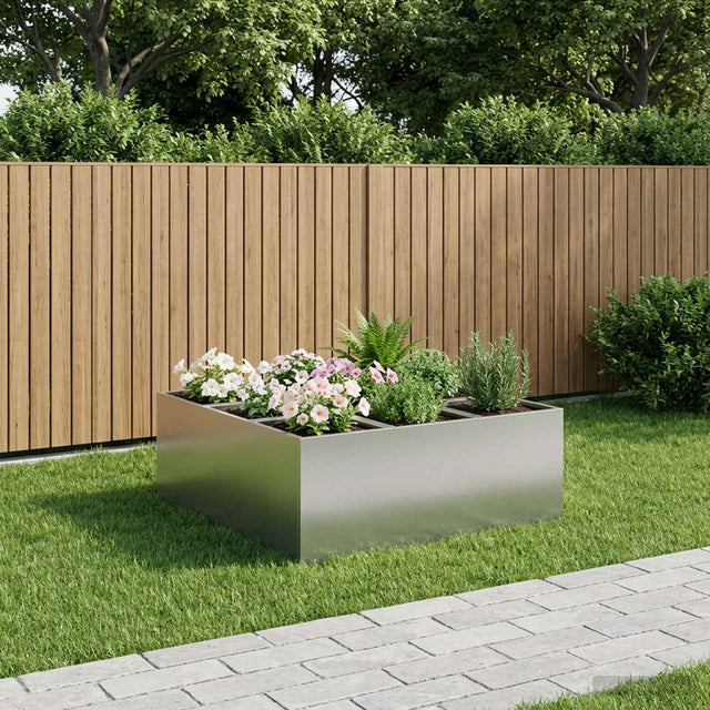 Vidaxl plantenbak zilver 100 x 100 x 40 cm gegalvaniseerd staal