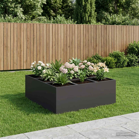 Vidaxl plantenbak zwart 100 x 100 x 50 cm koudgewalst staal