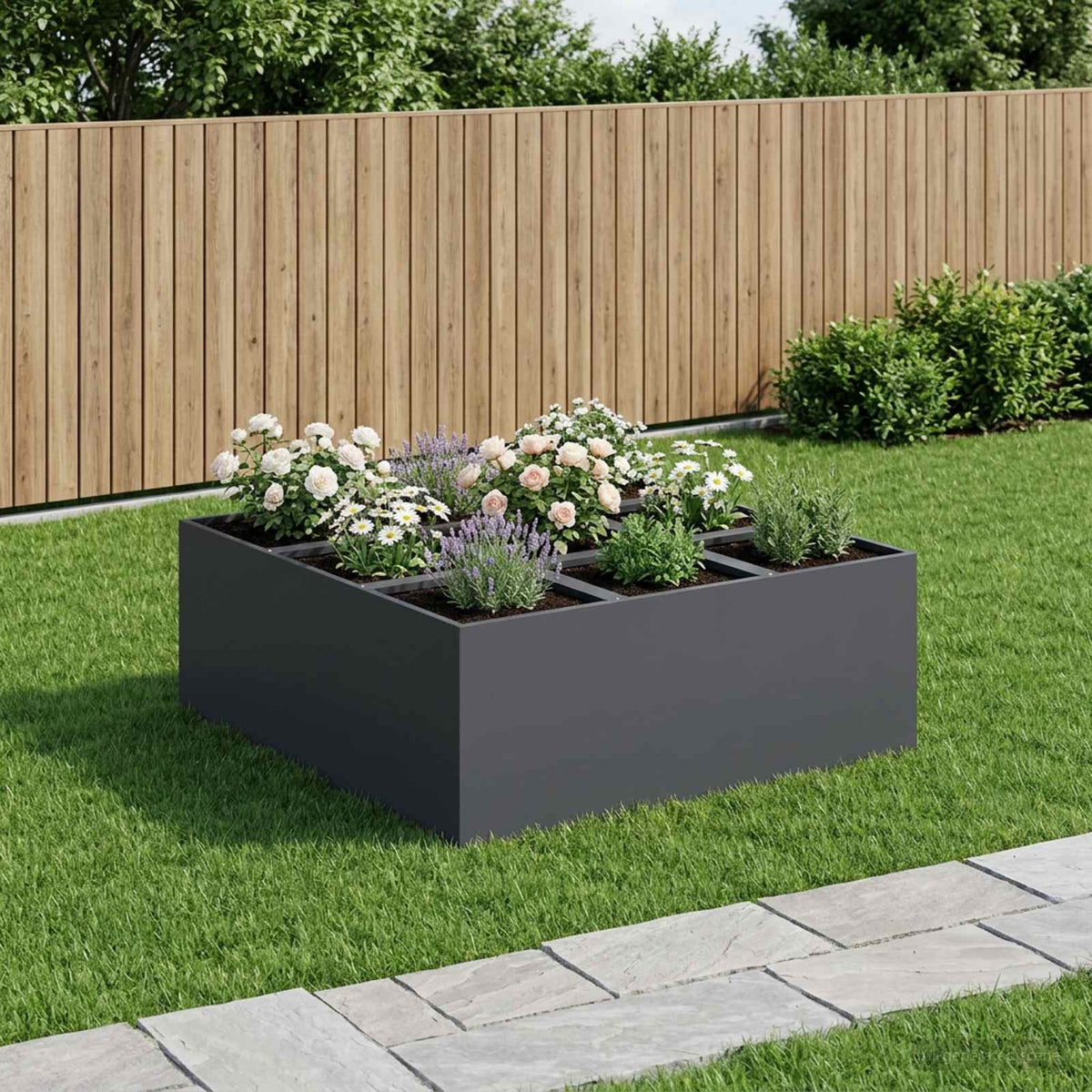 Vidaxl plantenbak antraciet 100 x 100 x 50 cm koudgewalst staal