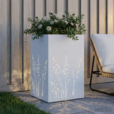 Vidaxl plantenbak wit 50 x 50 x 75 cm koudgewalst staal
