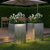 Vidaxl plantenbak 2 st zilver 50 x 50 x 75 cm gegalvaniseerd staal